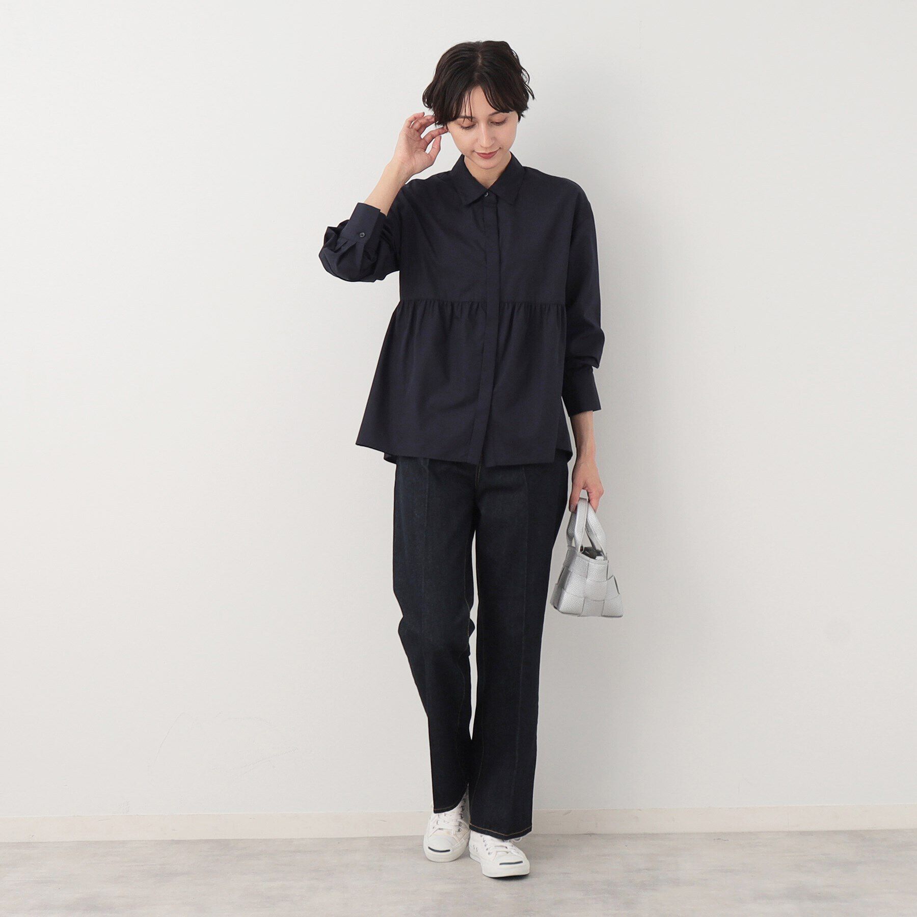 Dessin「【洗える】シャツカラーペプラムブラウス」|シャツ・ブラウス|