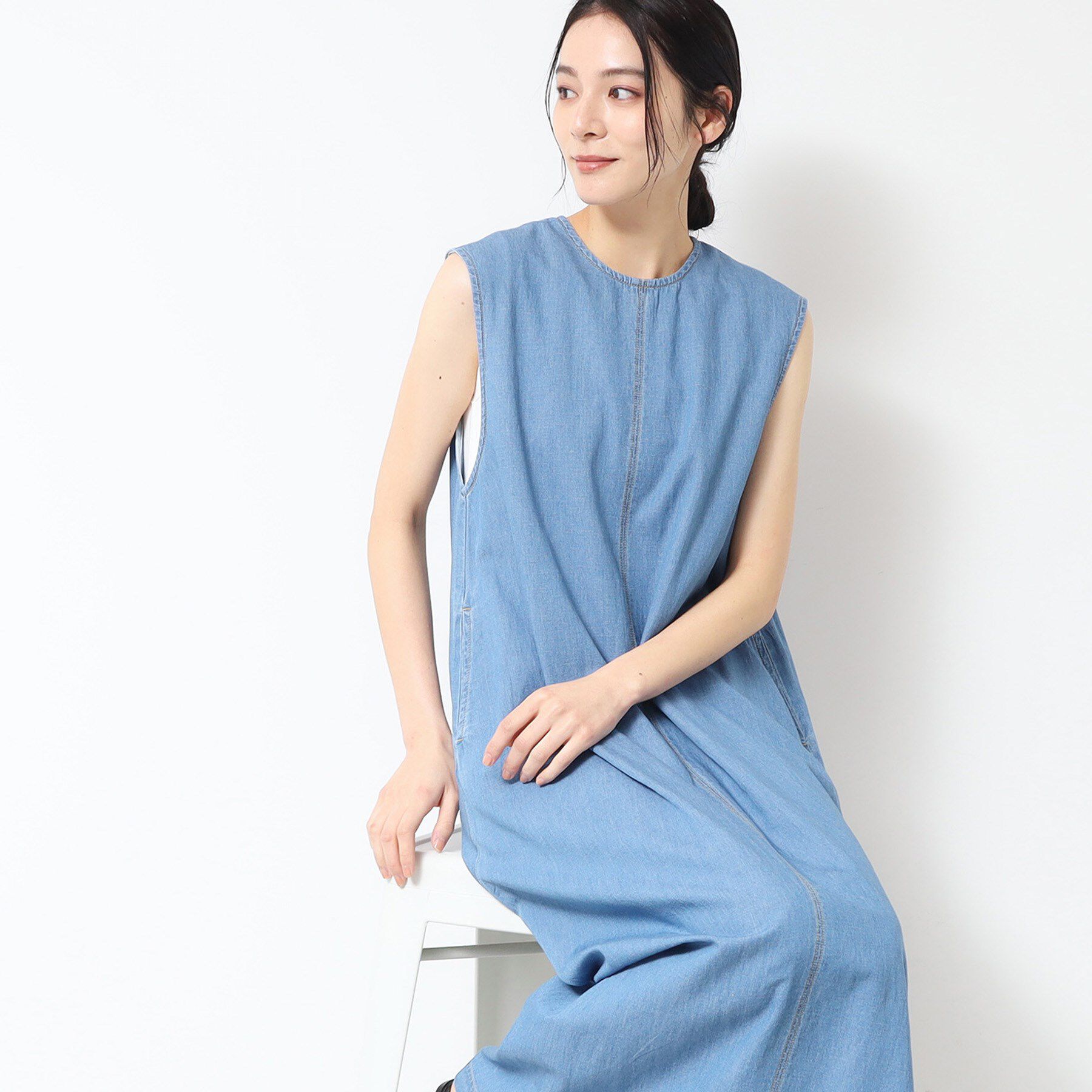 Dessin「【洗える】綿麻デニムワンピース」|ワンピース|