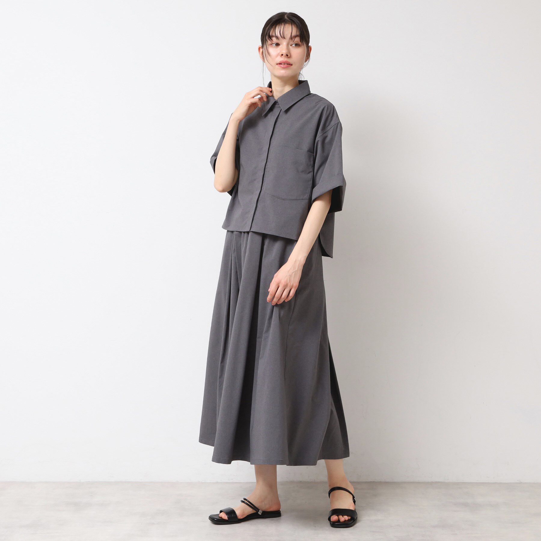 Dessin「【撥水・セットアップ可能・ウエストゴム】フレアースカート」|スカート|