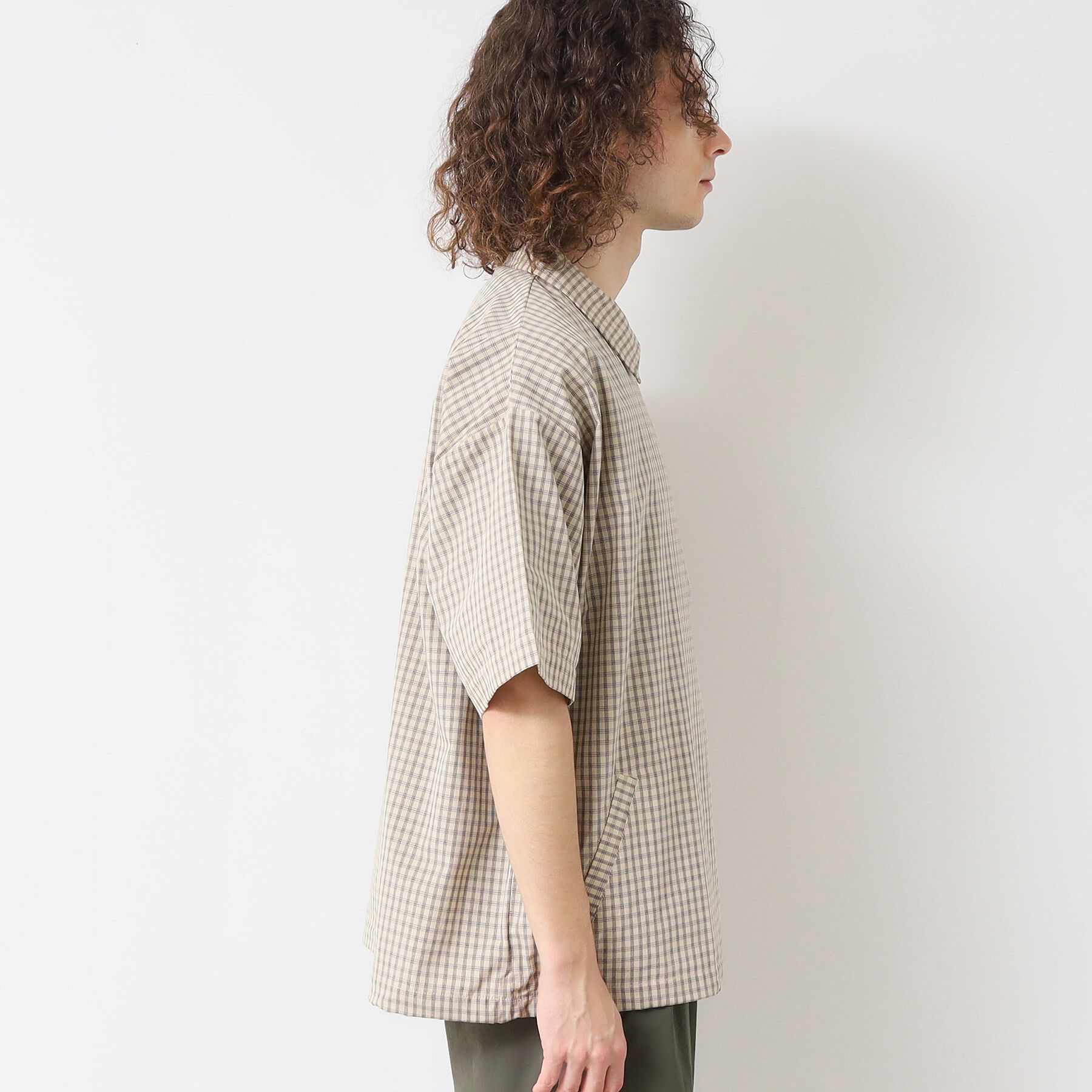 Dessin「【洗える】チェック柄ハーフスリーブブルゾン」|ブルゾン・スタジャン|