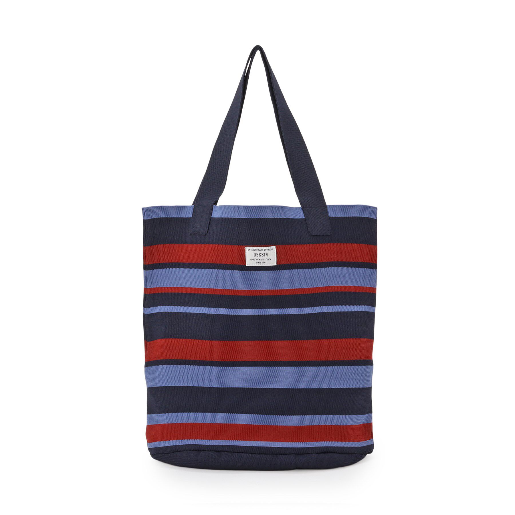 Dessin「【マシンウォッシャブル・A4収納可】ランダムボーダーニットBAG」|トートバッグ|