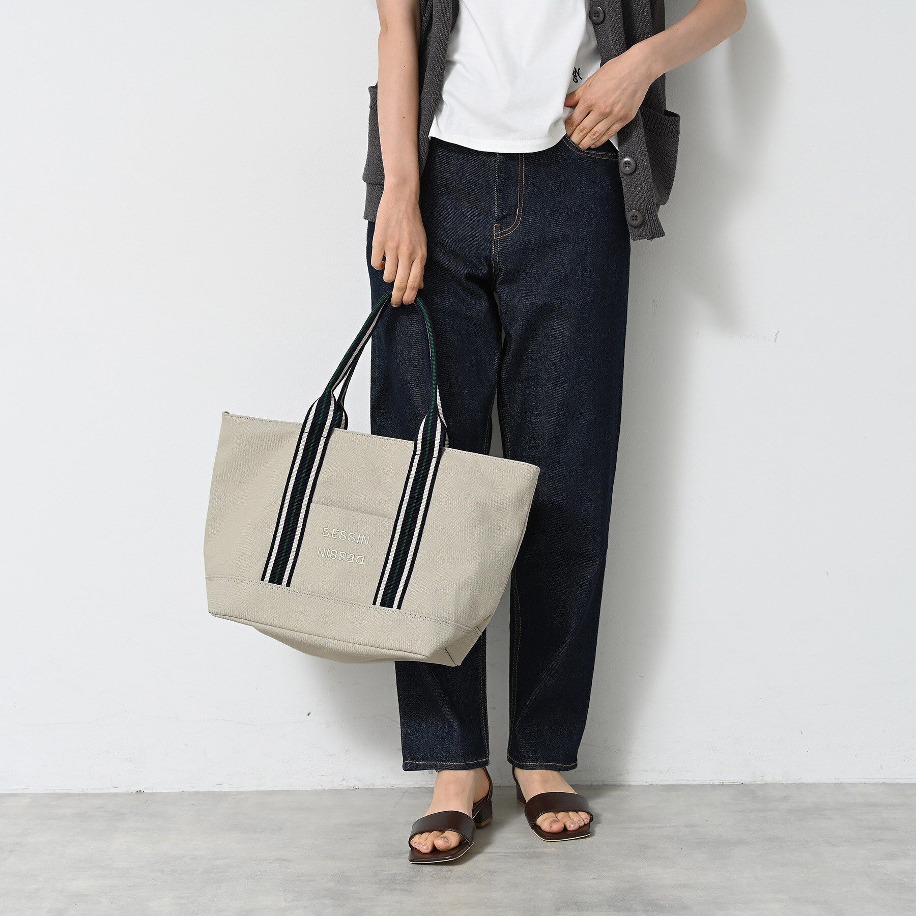 Dessin「【A4収納可】テープトートバッグM」|トートバッグ|ライトグレー(011