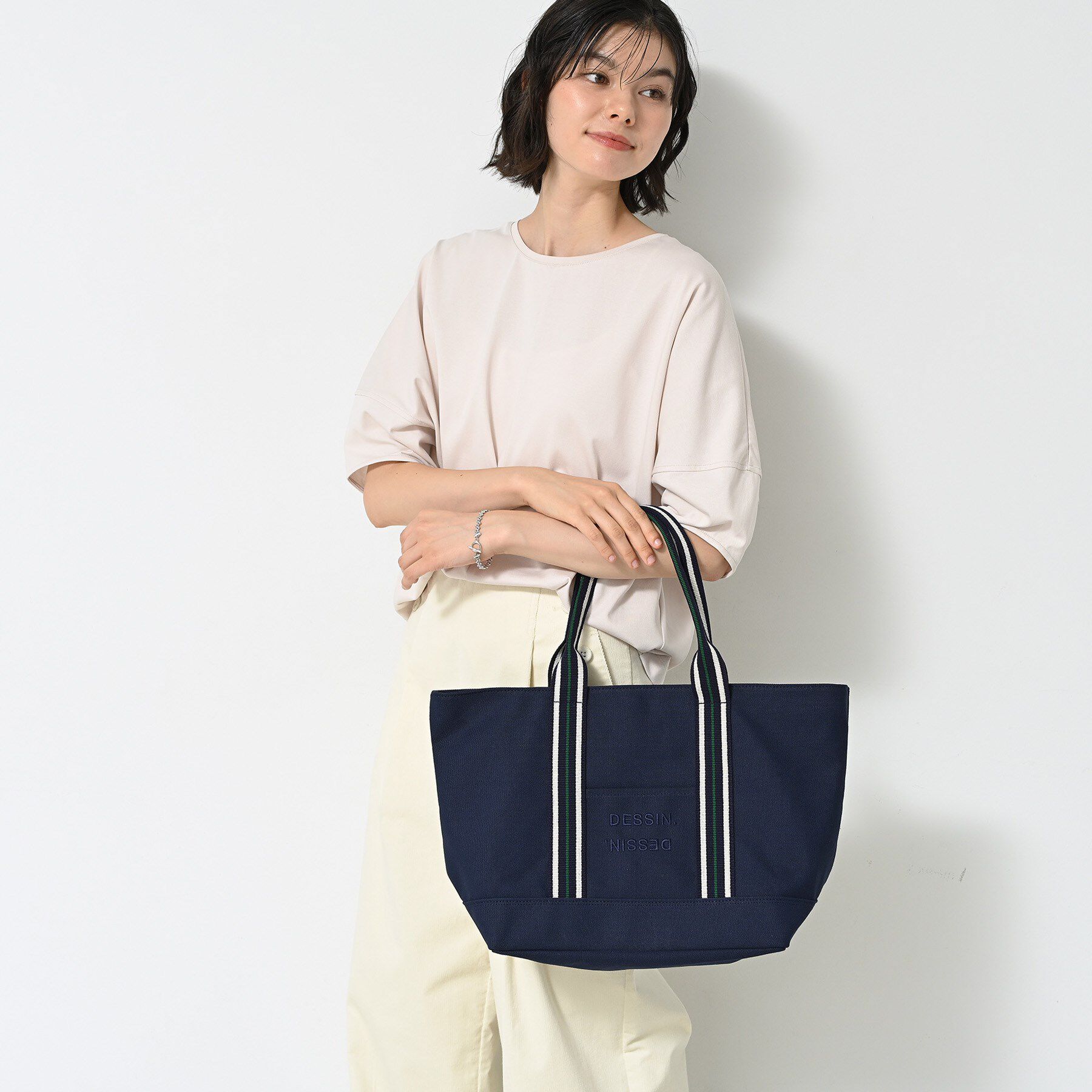 Dessin「【A4収納可】テープトートバッグM」|トートバッグ|ブルー(093)