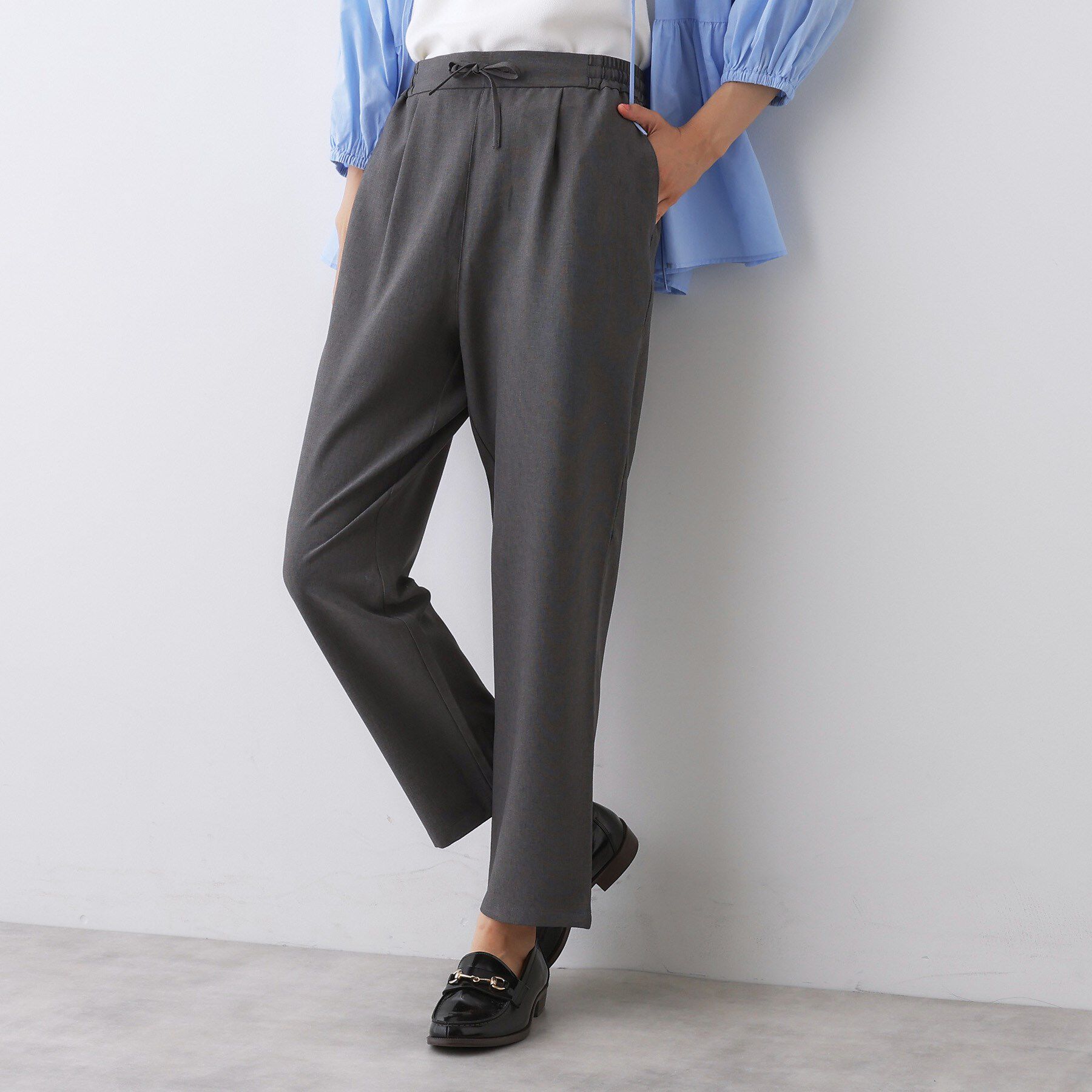 Dessin「【洗える】ストレッチテーパードパンツ」|その他|チャコールグレー(0