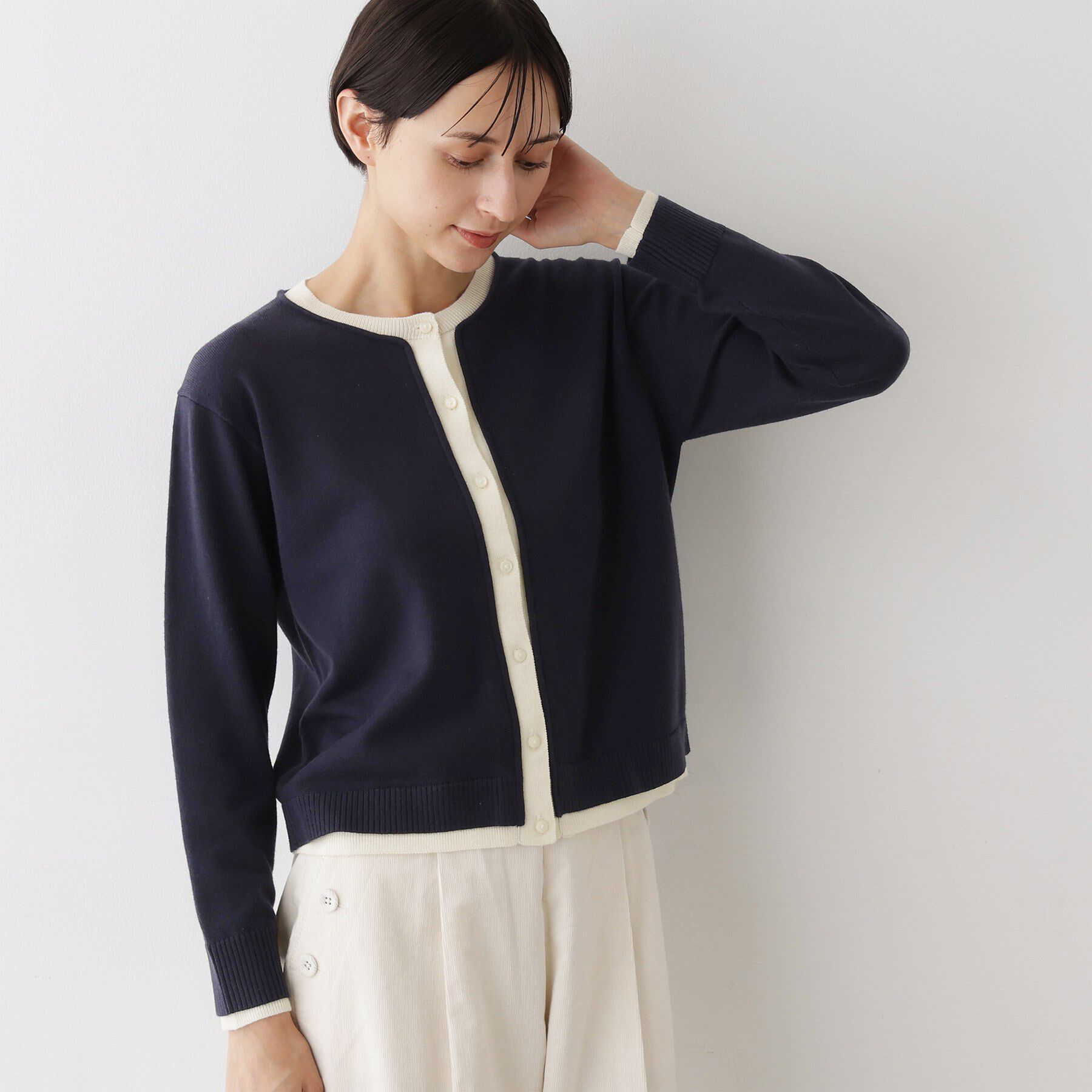 Dessin「【洗える】バイカラーカーディガン」|カーディガン|