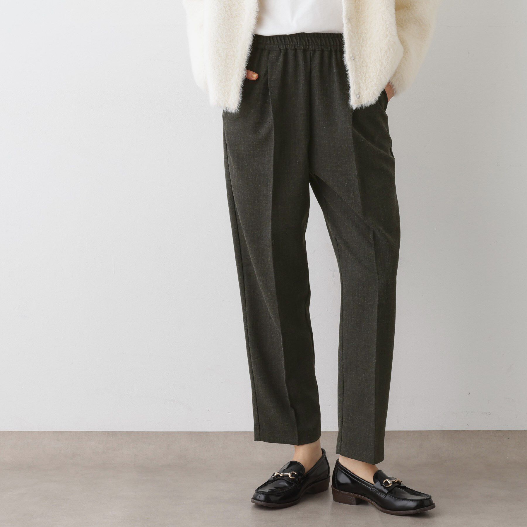 Dessin「【ウエストゴム・洗える】コンフォートテーパードパンツ」|その他|