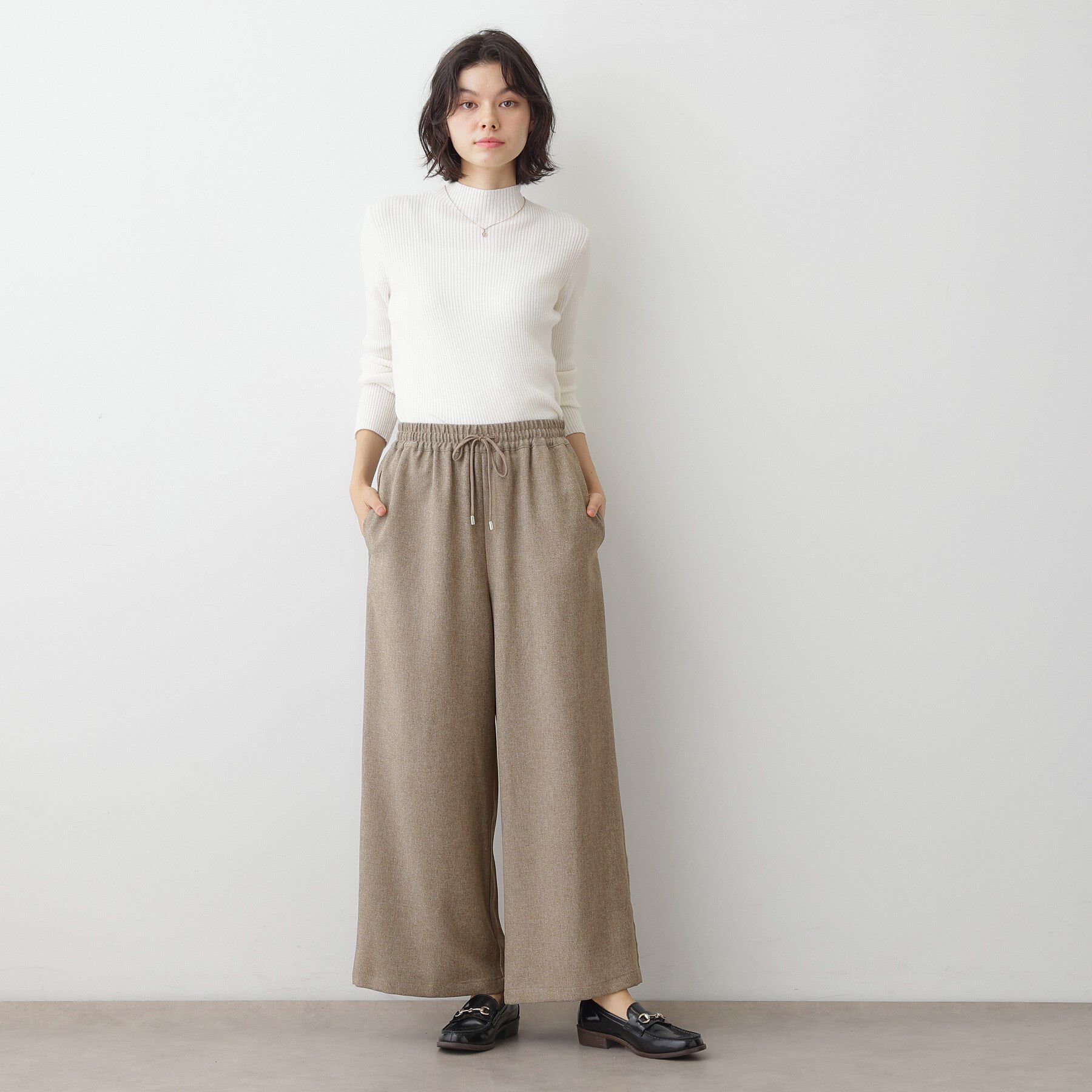 Dessin「【2点セット/ウエストゴム/洗える】ツイストクロスセットアップ」|スーツ|