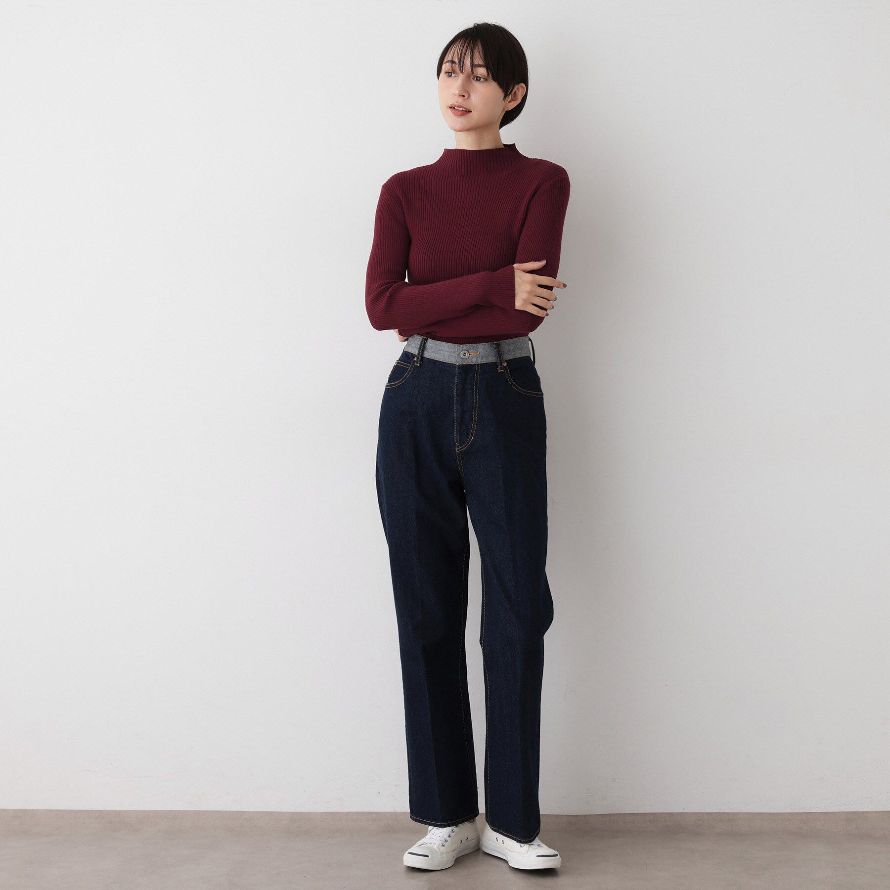 Dessin「【洗える】リブタートルネックニット」|ニット・セーター|