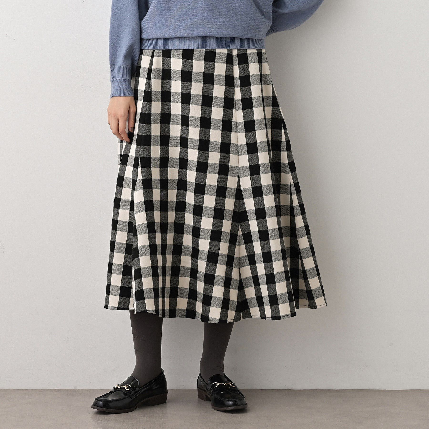 Dessin「【洗える】チェック柄起毛フレアスカート」|スカート|