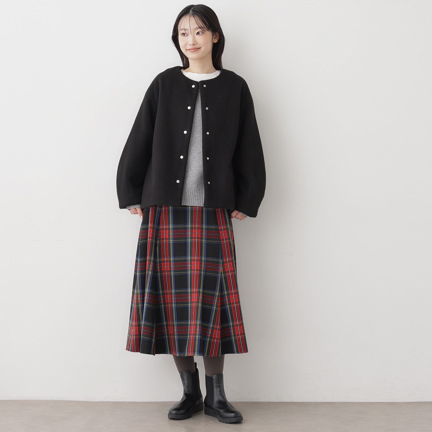 Dessin「メランジ起毛ジャケット」|ノーカラーコート|