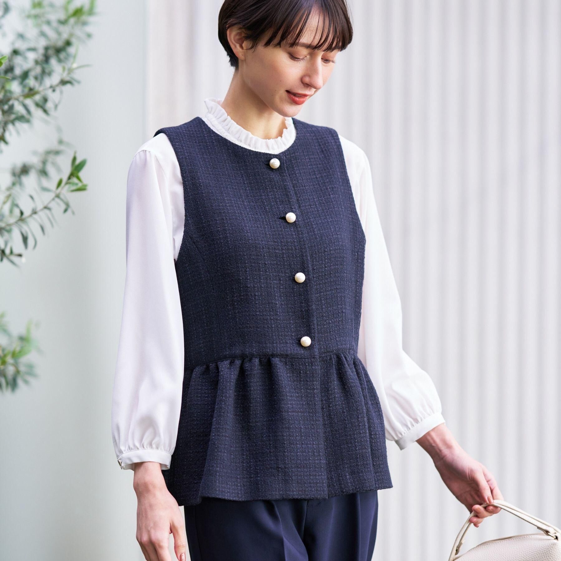 Dessin「【入卒/セレモニー】パール調ボタンベスト」|ベスト・ジレ|