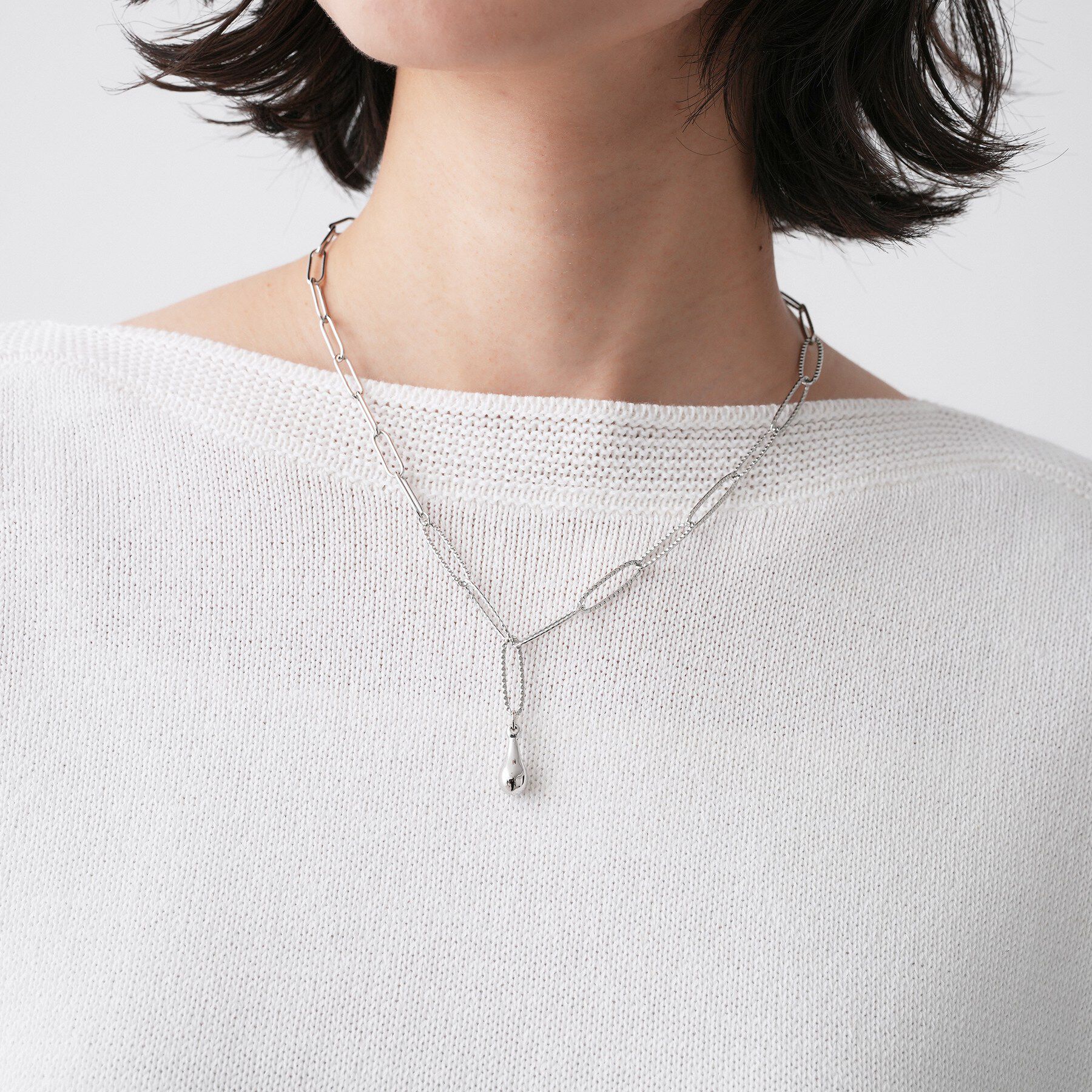 Dessin「ミックスチェーンYラインネックレス」|ネックレス|