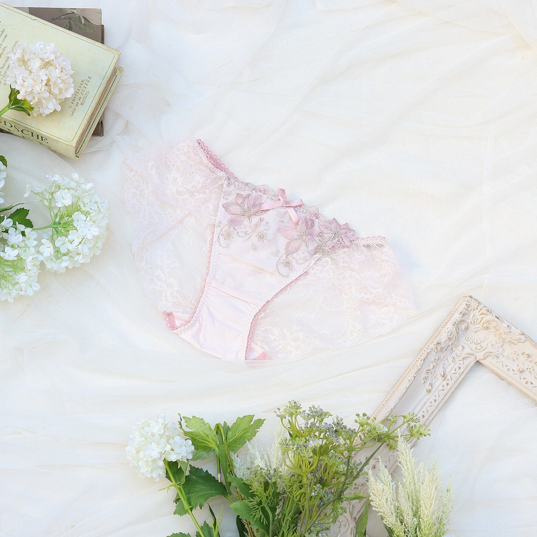 Risa Magli「フルーリ レースショーツ」|インナー|ピンク(071)