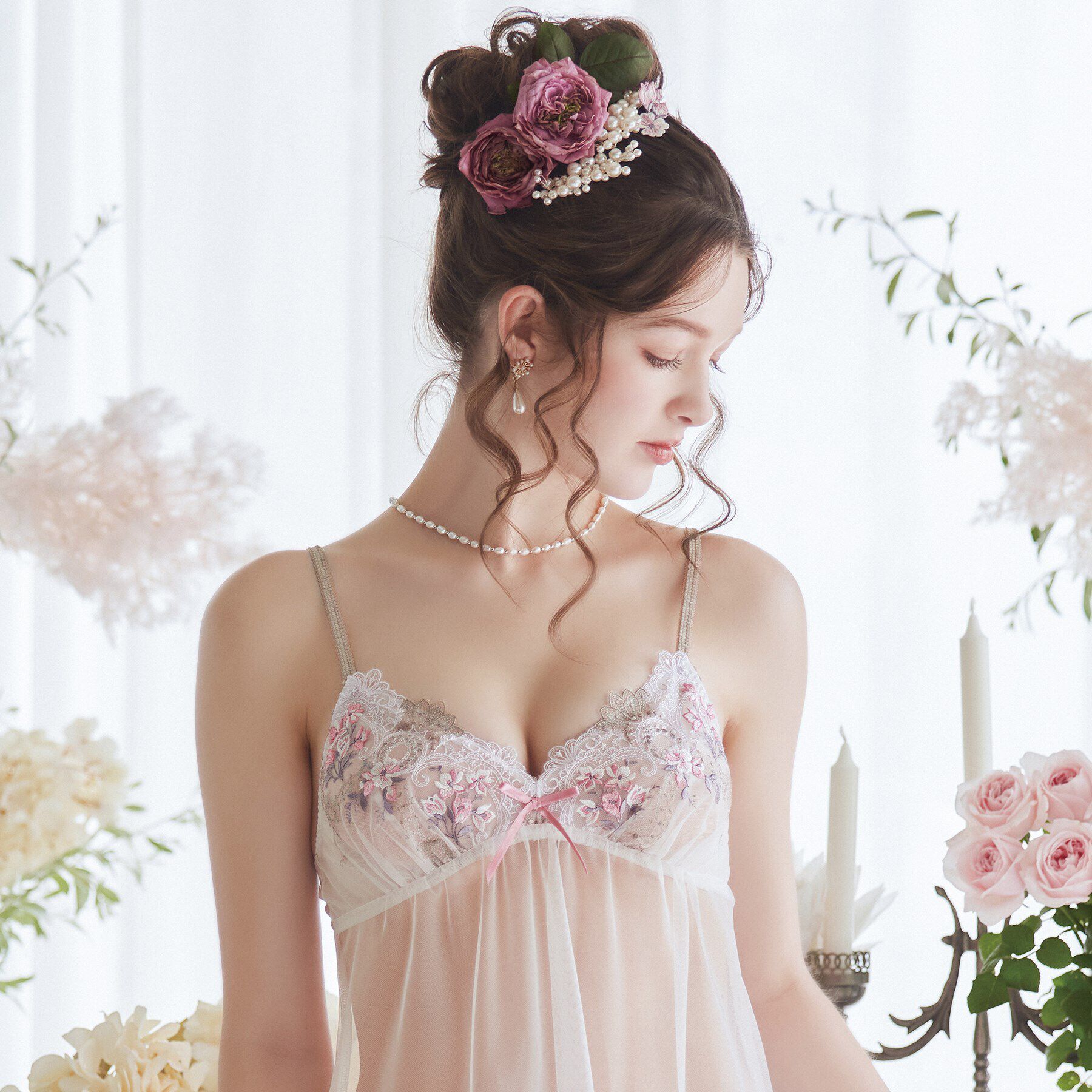 Risa Magli「アリーシャ スリップ」|キャミソール|ホワイト(001)