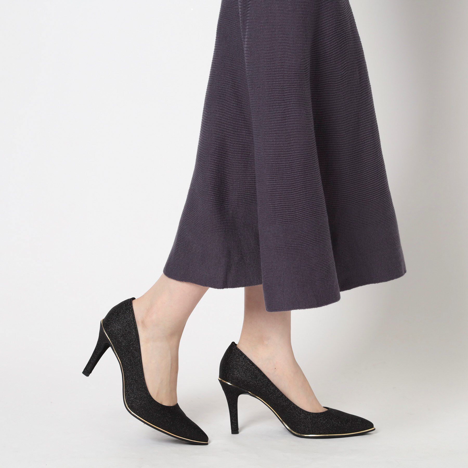 ESPERANZA「【12時間パンプス】約8.5㎝／ラメ素材　歩きやすくて疲れにくい」|パンプス|