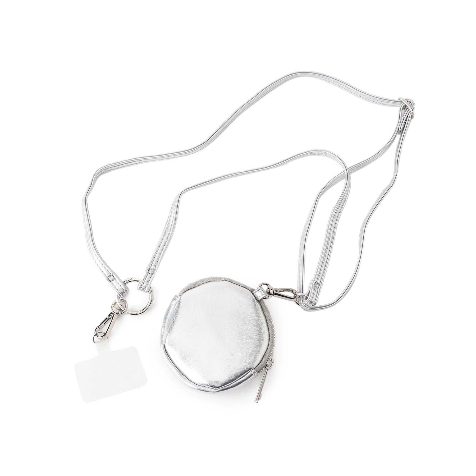 Grandedge「丸ポーチ付き合皮スマホショルダー」|ストラップ|