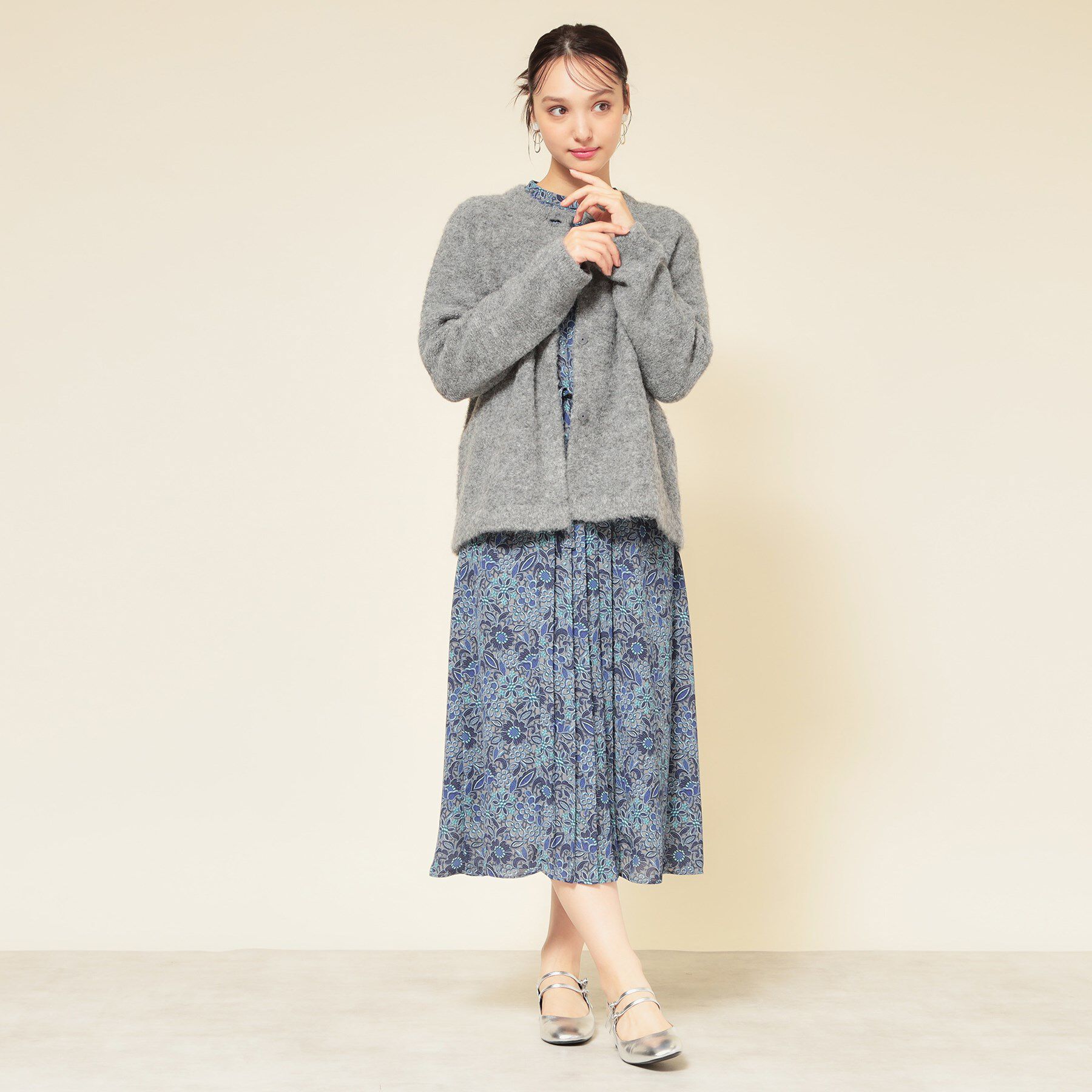 SunaUna「【ループヤーン／ふんわり】ミドル丈カーディガン」|カーディガン|