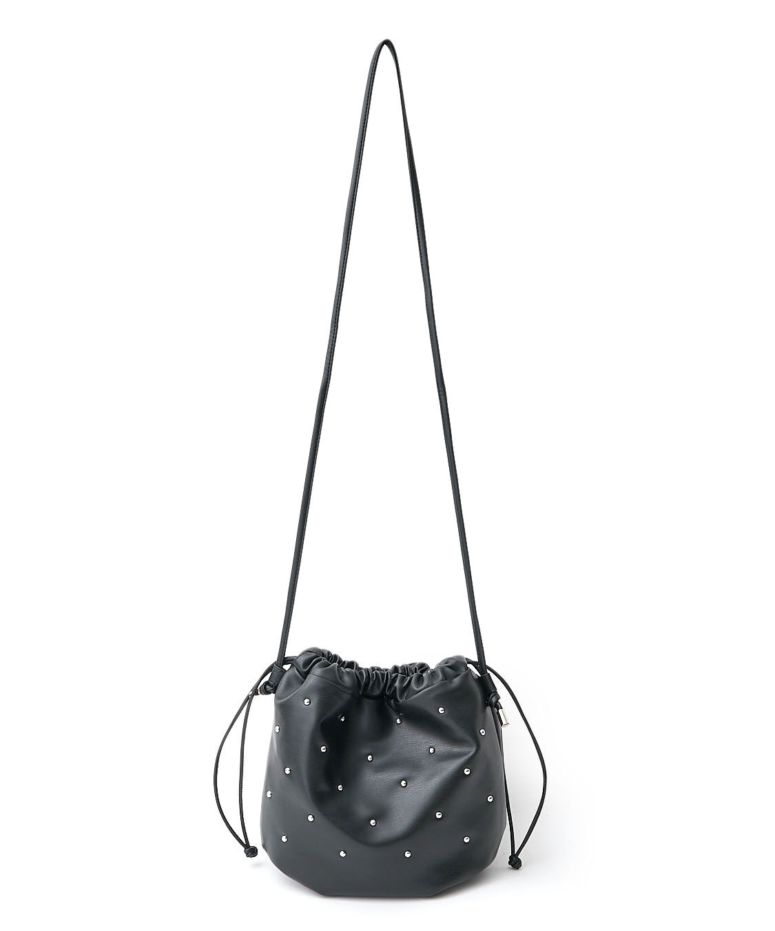 COCO DEAL「スタッズ巾着バッグ」|ショルダー・メッセンジャー|ブラック