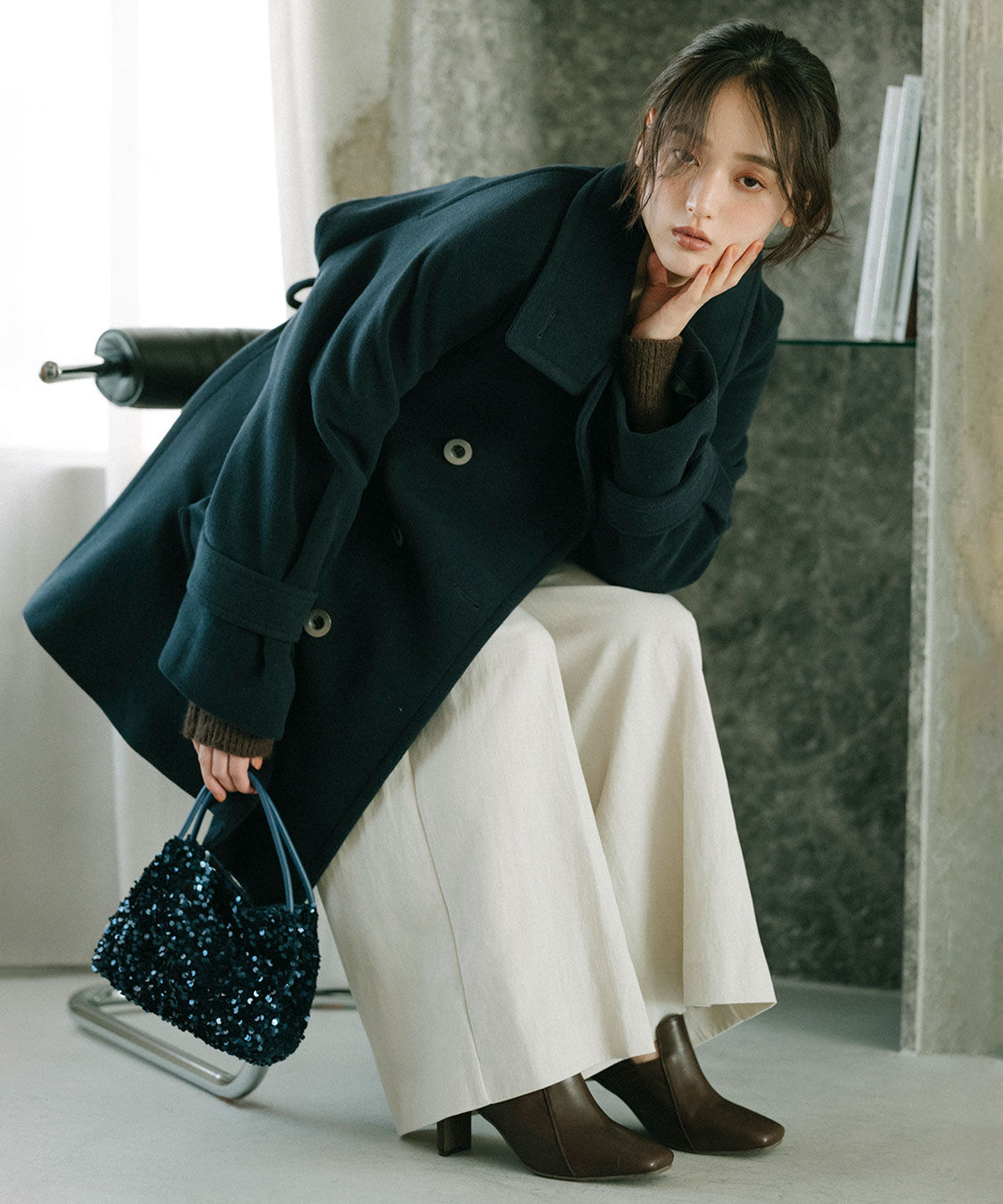 COCO DEAL「スタンドカラーミドル丈トレンチコート」|トレンチコート|