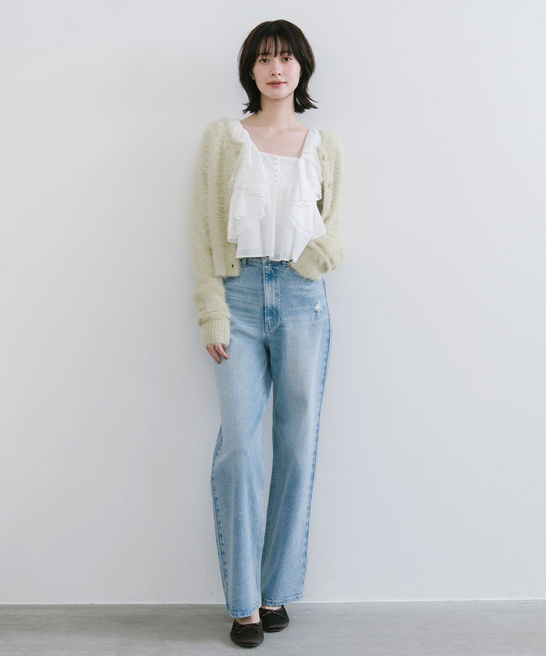 COCO DEAL「フェザーコンパクトニットカーディガン」|ニット・セーター|