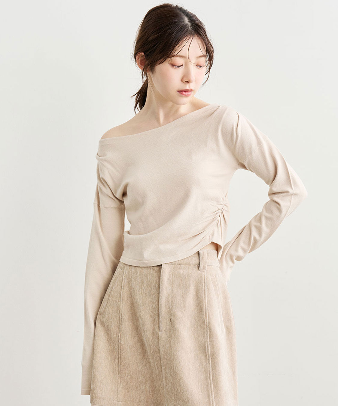 COCO DEAL「タックギャザーデザインニット」|ニット・セーター|