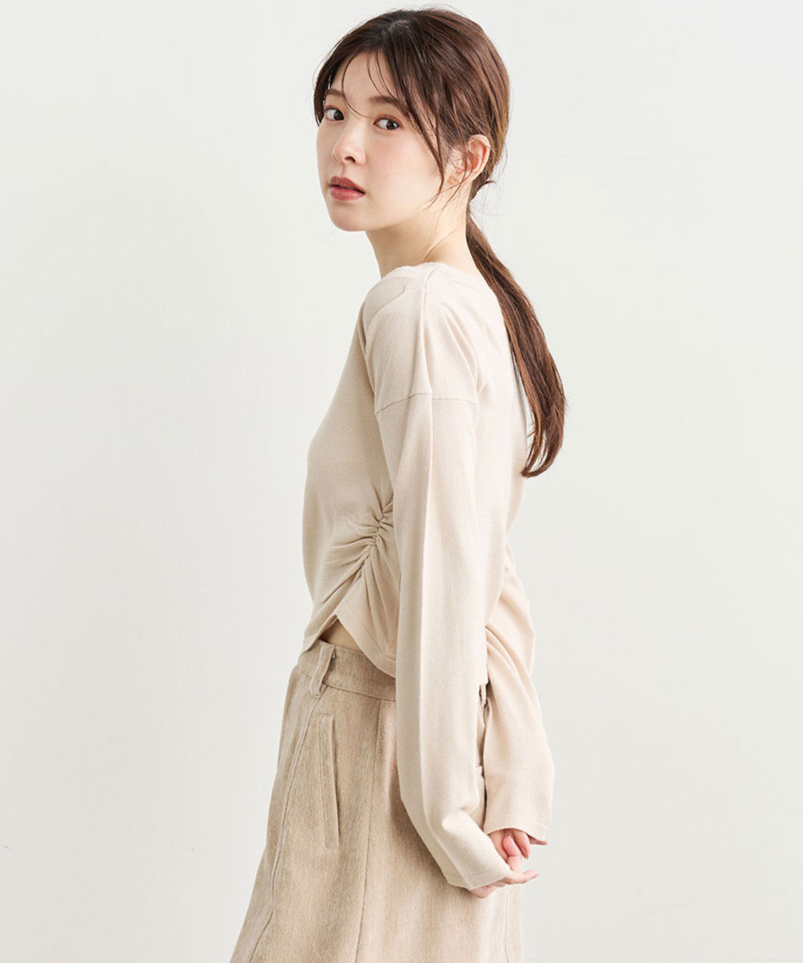 COCO DEAL「タックギャザーデザインニット」|ニット・セーター|