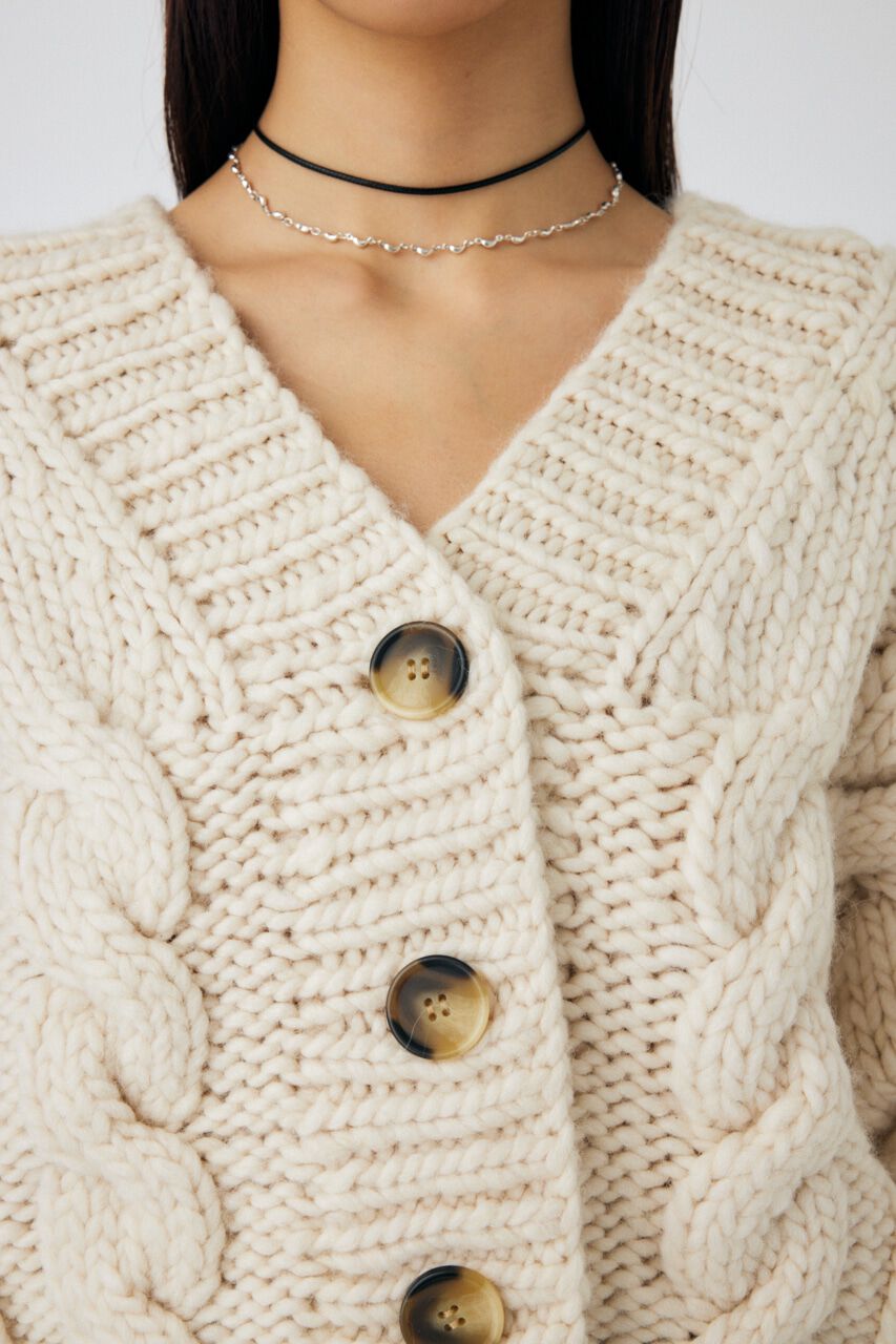 MOUSSY「VOLUME CABLE カーディガン」|カーディガン|