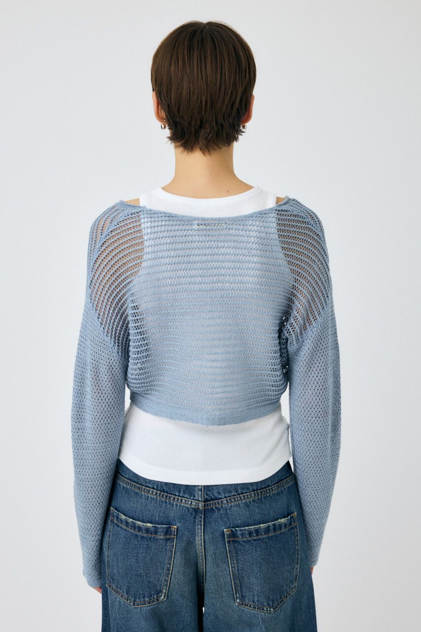 MOUSSY「OPEN WORK KNIT カーディガン」|カーディガン|