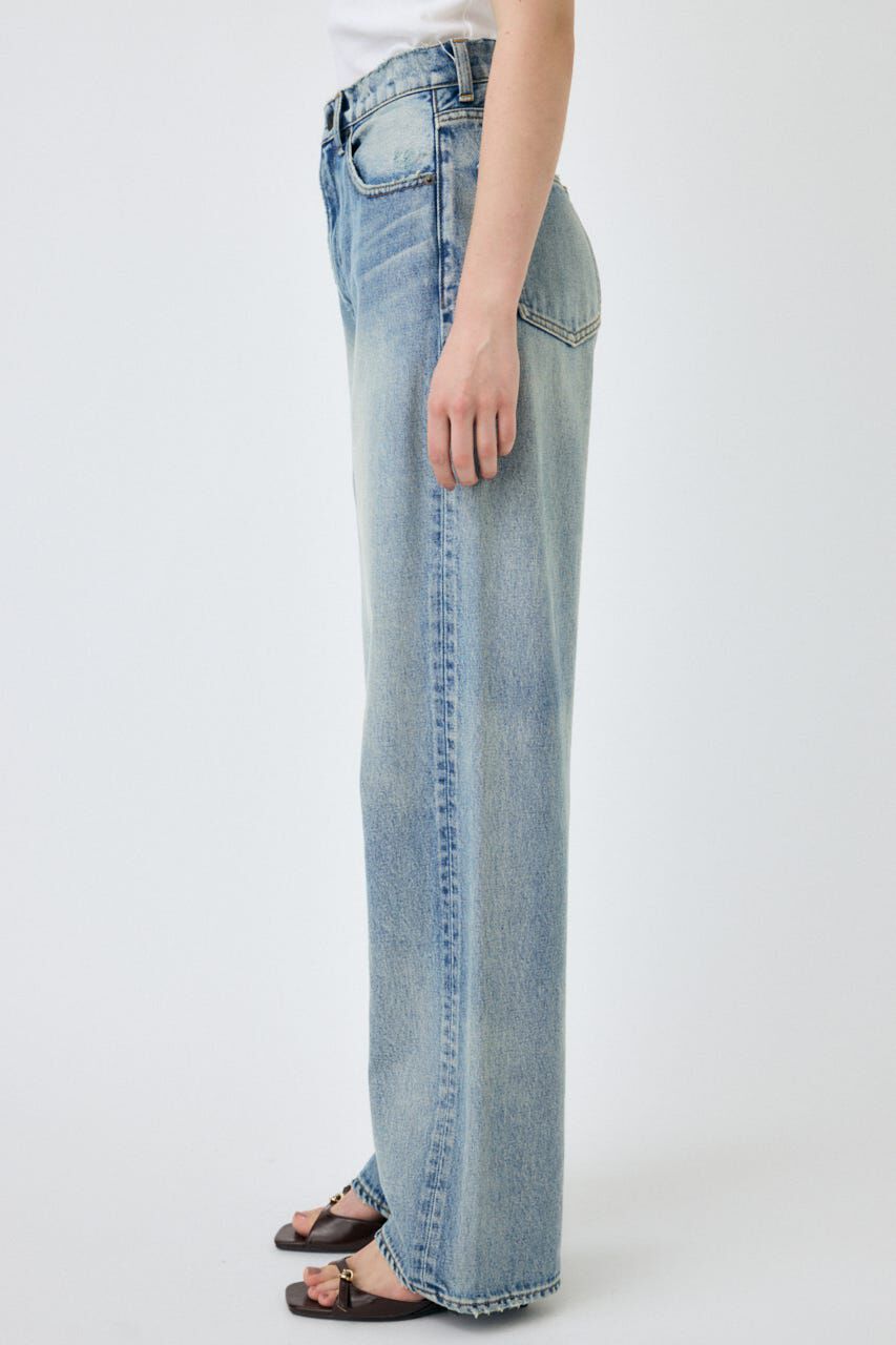 MOUSSY「HW DAMAGE LOOSE STRAIGHT」|デニム|