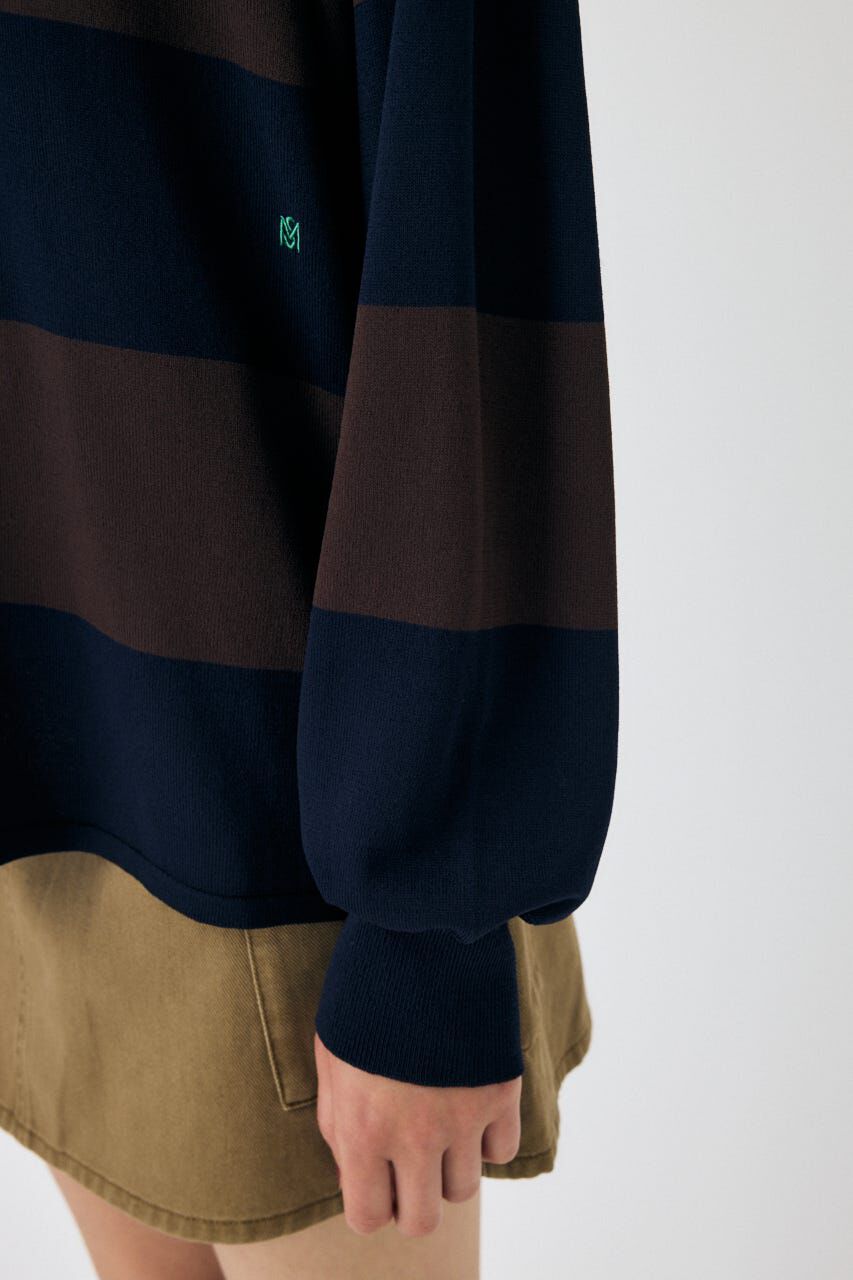 MOUSSY「BORDER KNIT ポロ」|ニット・セーター|