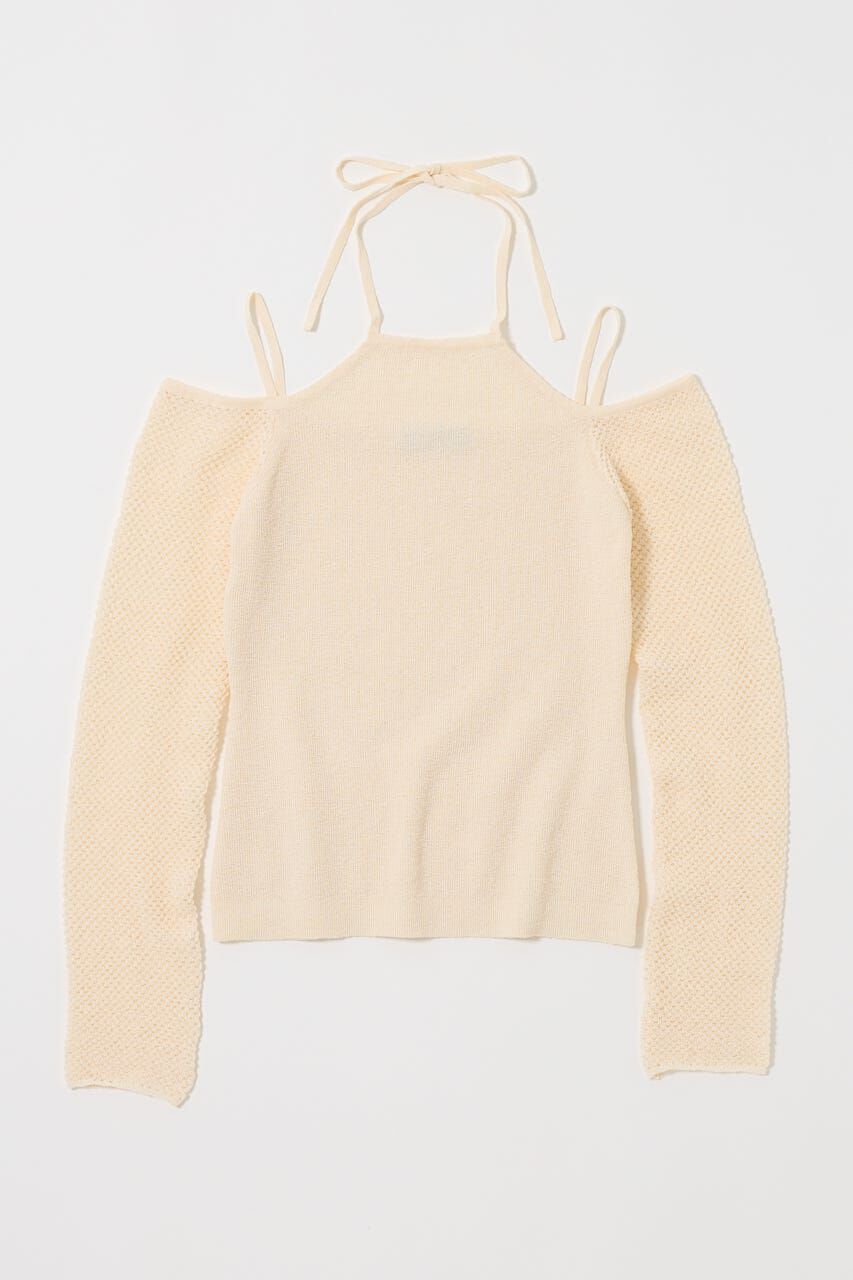 MOUSSY「OPEN SHOULDER HALTER ニットトップス」|ニット・セーター|