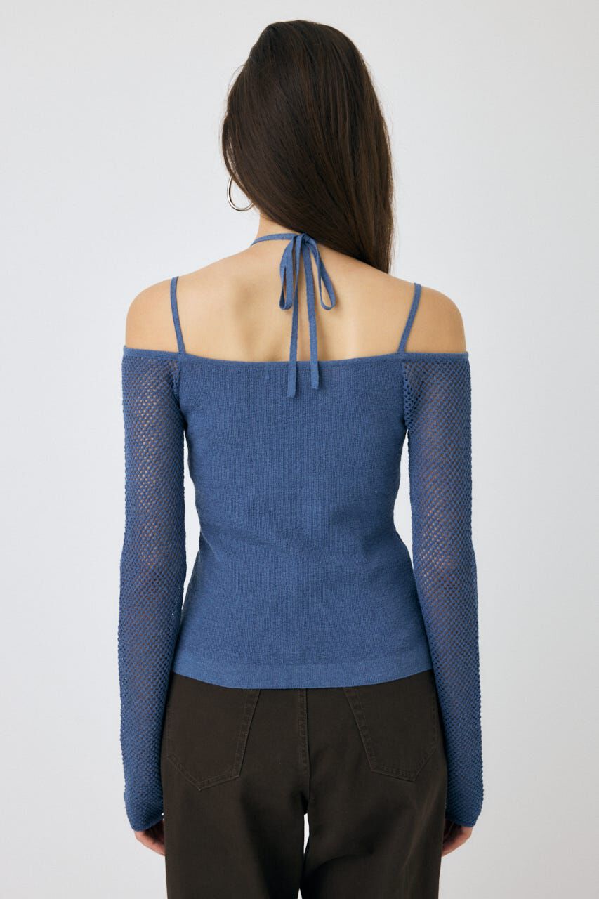 MOUSSY「OPEN SHOULDER HALTER ニットトップス」|ニット・セーター|