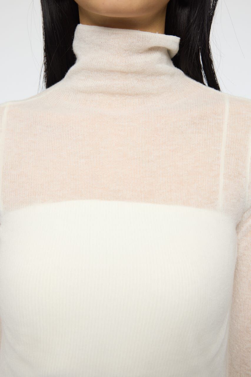 MOUSSY「SHEER TURTLE NECK ニットトップス」|ニット・セーター|