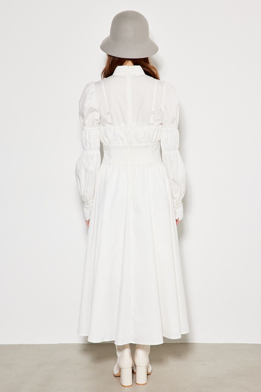 rienda「ビスチェディテールギャザーフレアOP」|ワンピース|