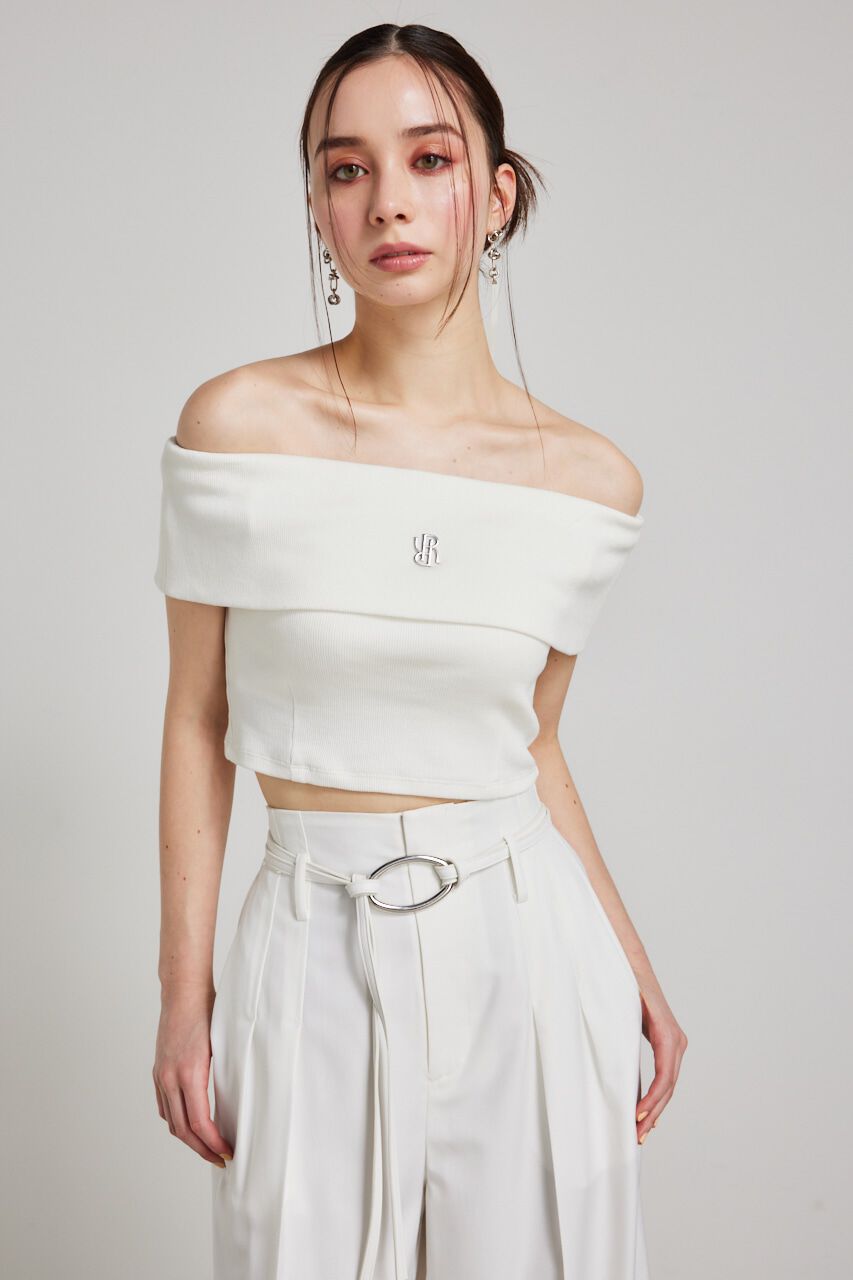 rienda「RモチーフプレートカットTOP」|Tシャツ・カットソー|WHT