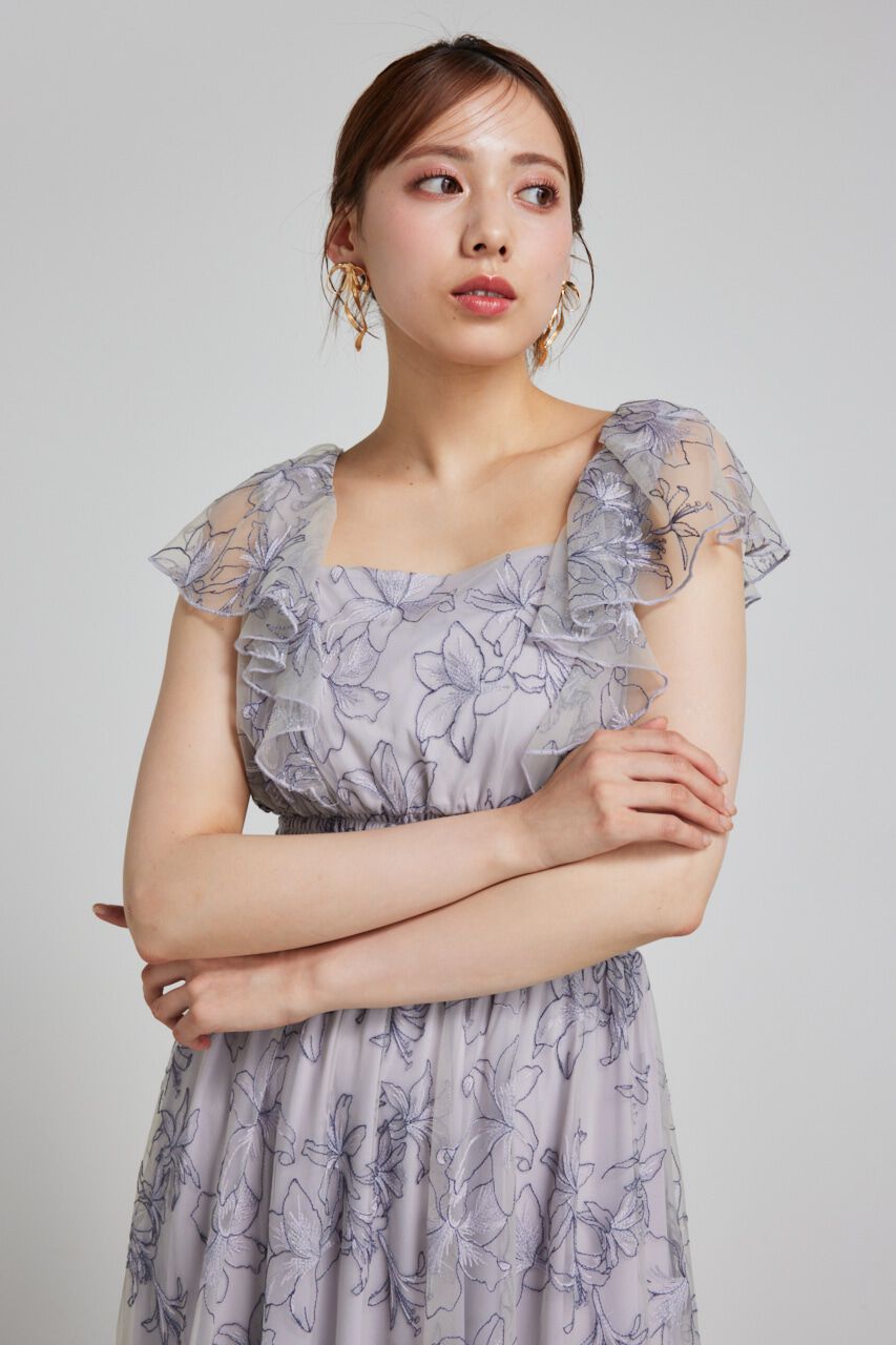 rienda「エンブロイダリーチュールフレアスリーヴワンピース」|ワンピース|