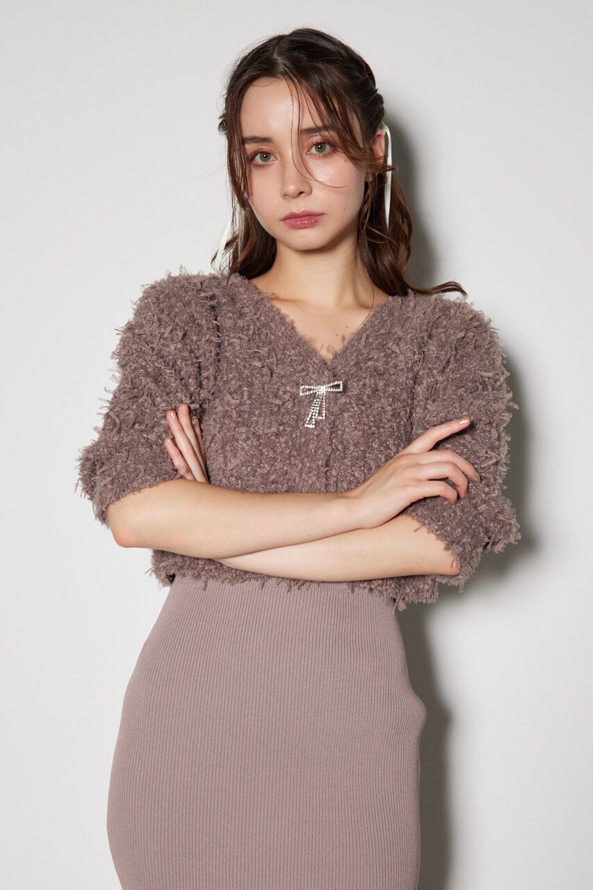 rienda「リボンカーデセットニットワンピース」|ワンピース|