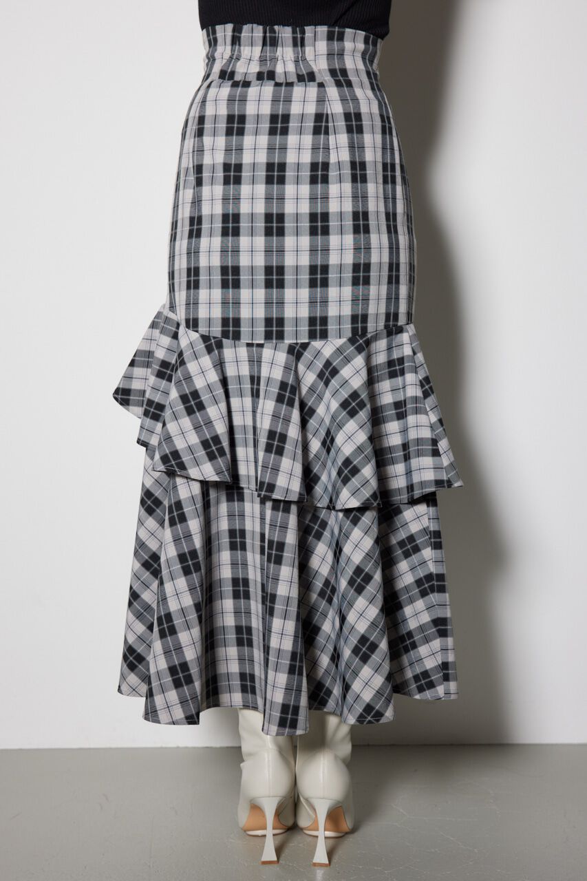 rienda「チェックフリルスリットスコートショートパンツ」|その他|