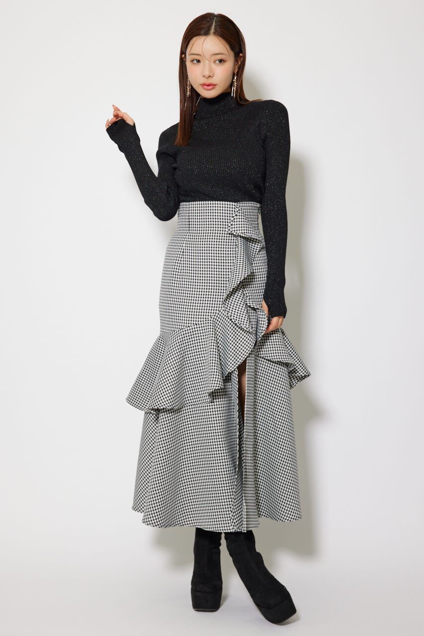 rienda「サムホール付きウォッシャブルハイネックニットトップス」|ニット・セーター|