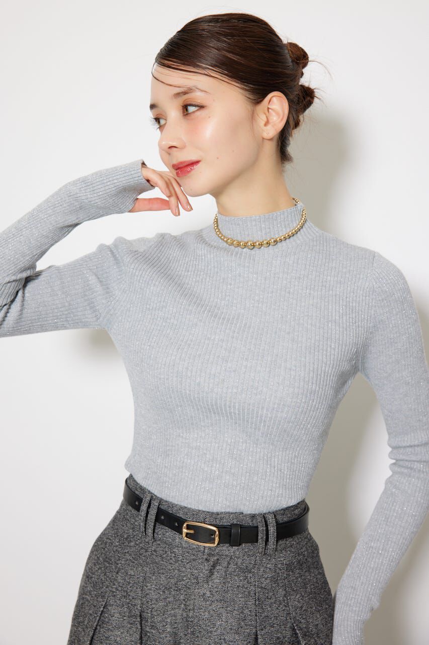 rienda「サムホール付きウォッシャブルハイネックニットトップス」|ニット・セーター|