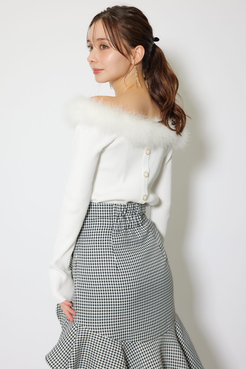 rienda「many wayフェザーオフショルニットトップス」|ニット・セーター|