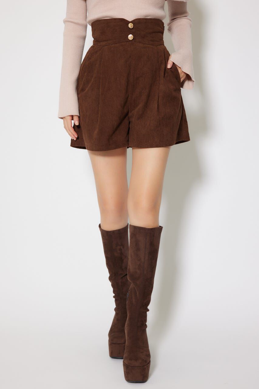 rienda「デザインウエストコーデュロイショートパンツ」|その他|