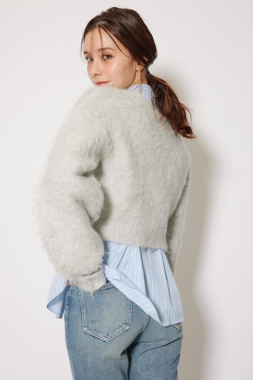 rienda「W faceシャギーニットカーディガン」|カーディガン|