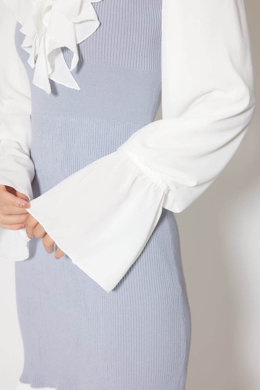 rienda「ダブルフリルコンビニットワンピース」|ワンピース|