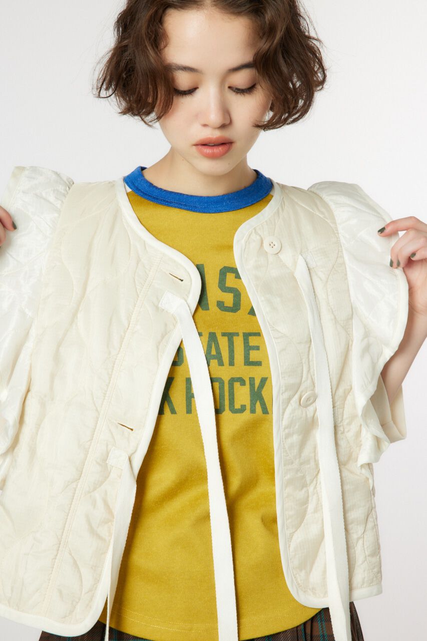 RODEO CROWNS「キルティングフリルベスト」|ダウンベスト・ベスト|