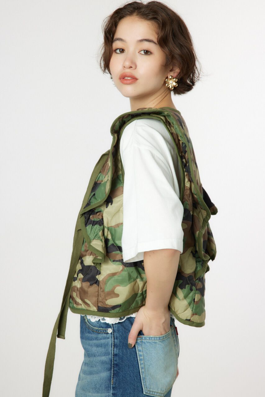 RODEO CROWNS「キルティングフリルベスト」|ダウンベスト・ベスト|