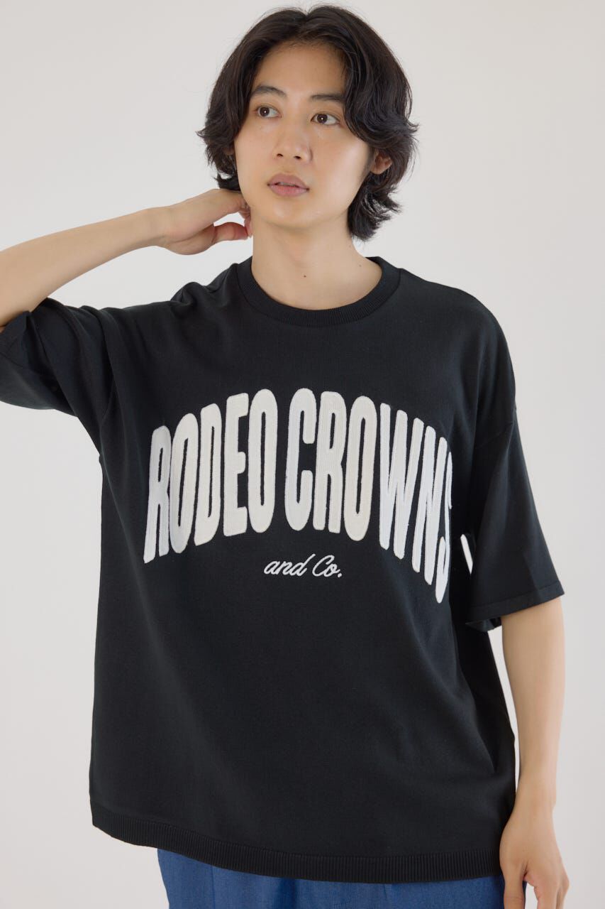 RODEO CROWNS「メンズCURVE LOGOコンビニットトップス」|Tシャツ・カットソー|