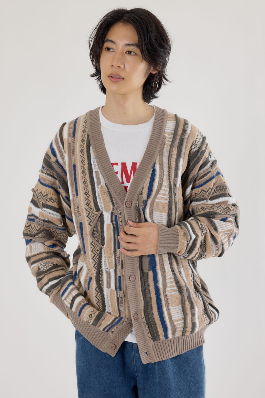 RODEO CROWNS「3Dマルチカラーニットカーディガン」|カーディガン|