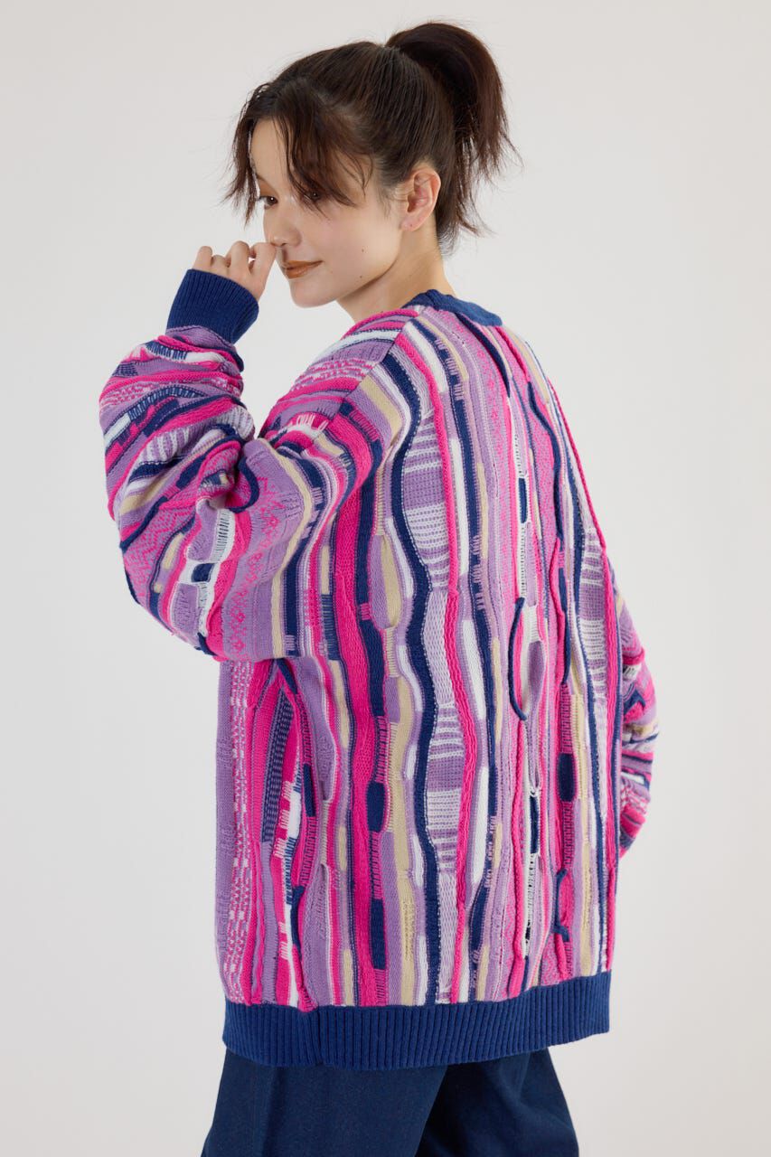 RODEO CROWNS「3Dマルチカラーニットカーディガン」|カーディガン|