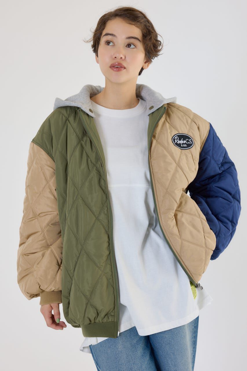 RODEO CROWNS「キルティングフードブルゾン」|ブルゾン・スタジャン|